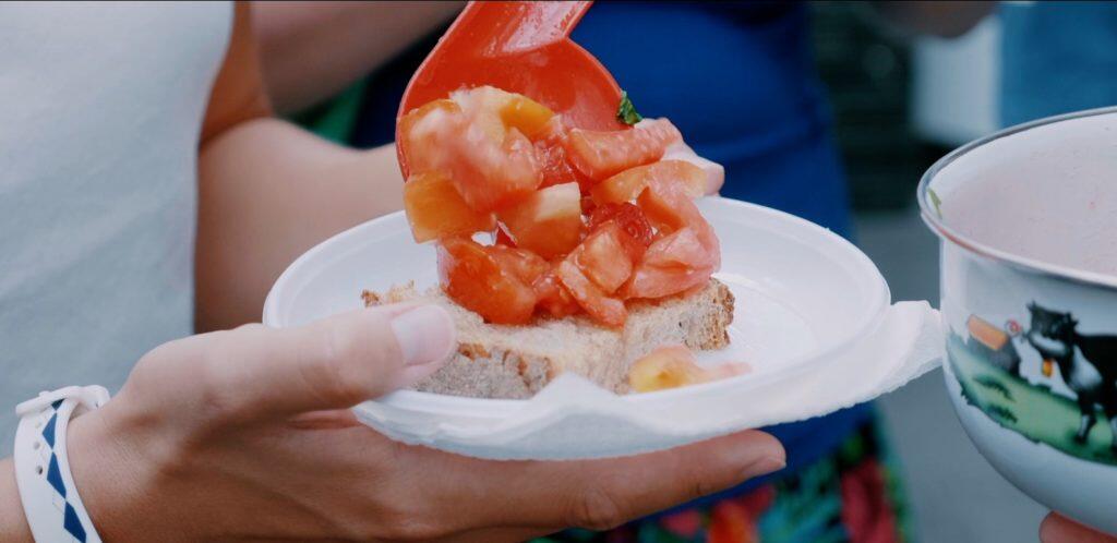 bruschetta being served